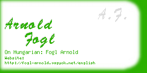 arnold fogl business card